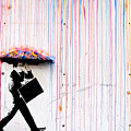 Colorful Paint Rain - Street Art Mural Banksy Original